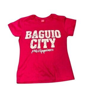 Baguio City Philippines Graphic T-Shirt Pink Yalex Bold Size L Cotton